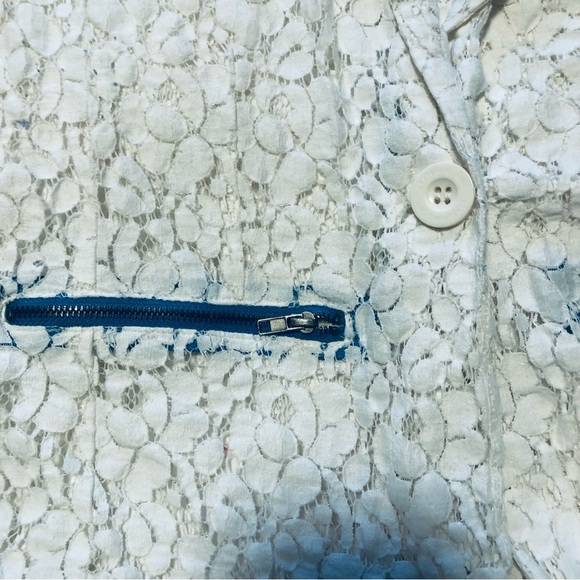 💜3/$30 Material Girl Junior Large White Lace Blazer Jacket - Picture 8 of 15